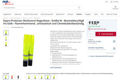 Onze Dapro veiligheidsproducten zijn nu verkrijgbaar op Real.de!